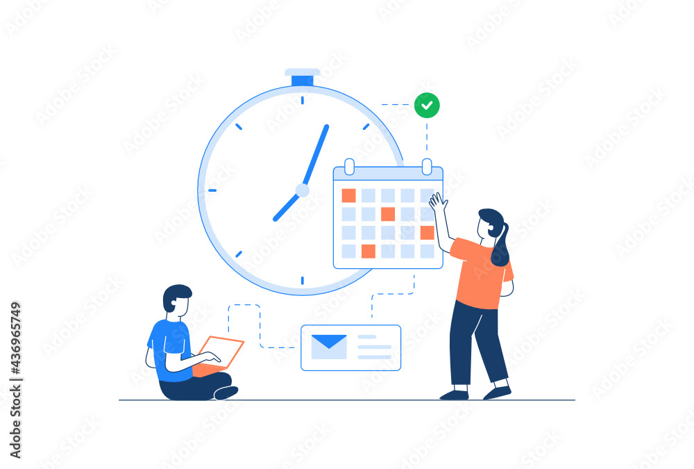 Real-Time Schedule Vector Illustration