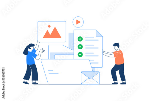 File Management Vector Illustration