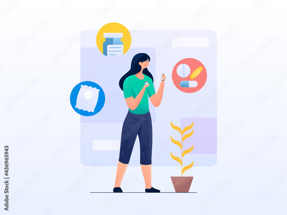 Searching for Medicine Vector Illustration Searching for Medicine Vector Illustration