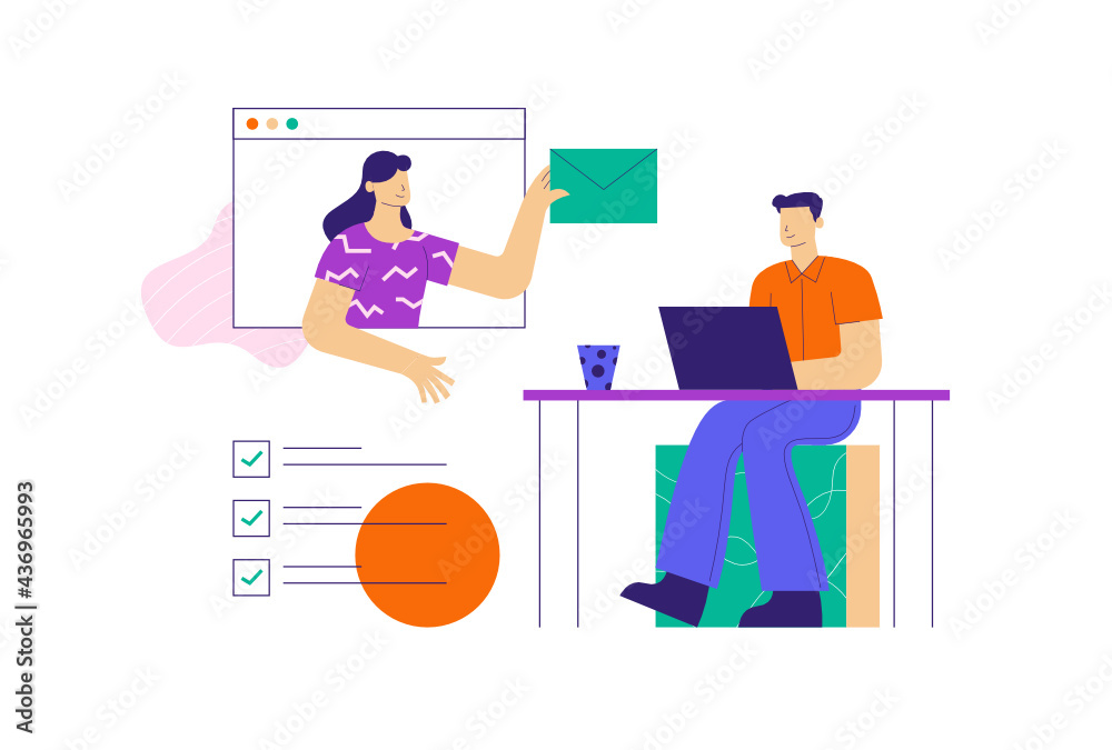 Work from Home Vector Illustration