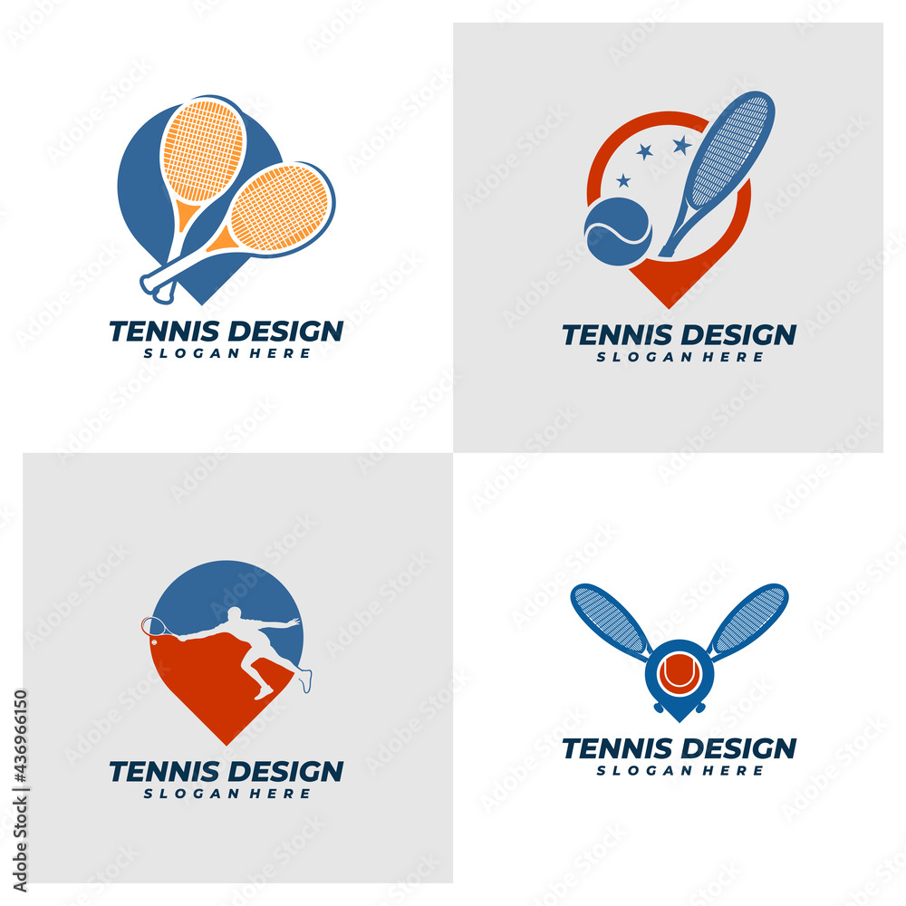 Set of Point Tennis logo vector template, Creative Tennis logo design concepts Set of Point Tennis logo vector template, Creative Tennis logo design concepts