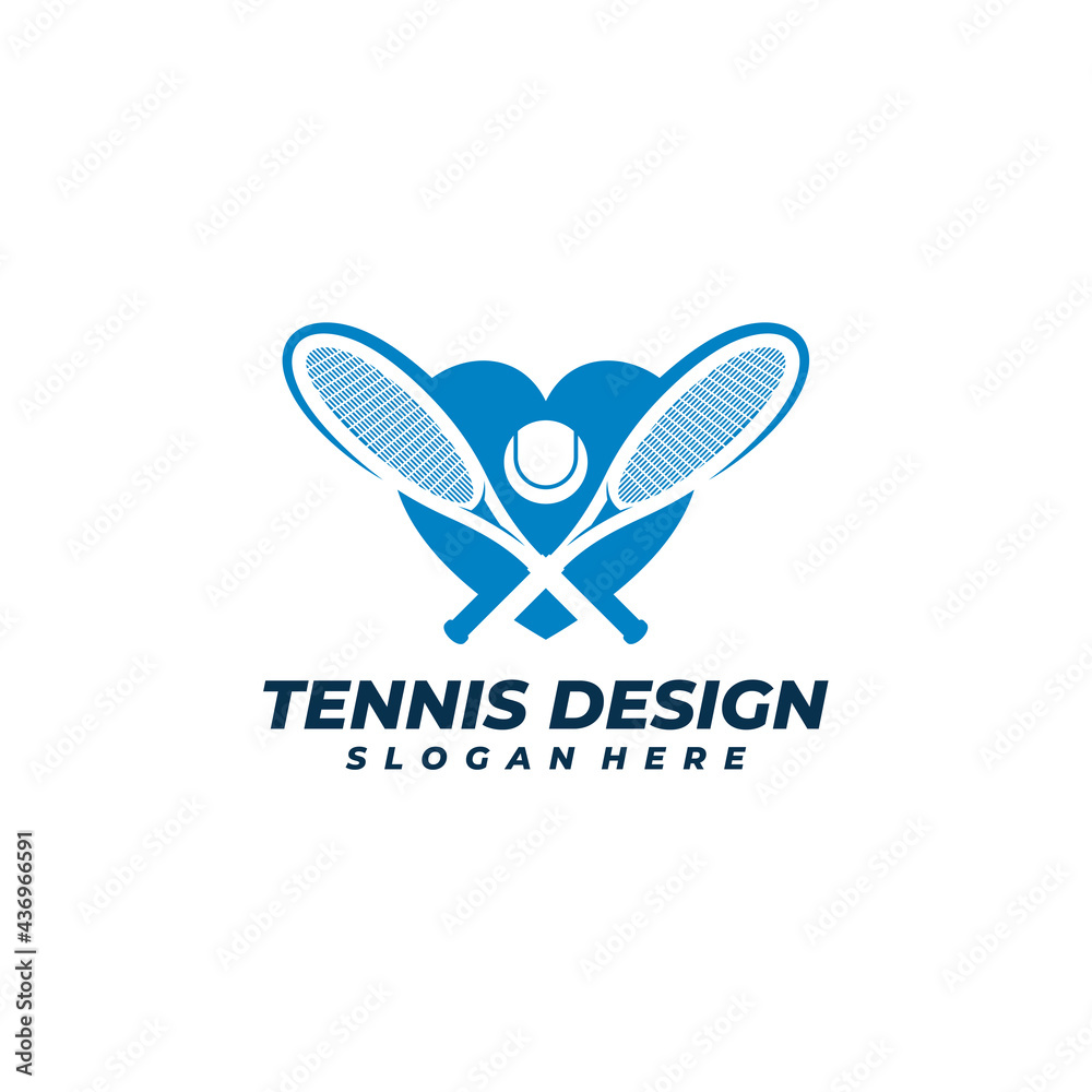 Love Tennis logo vector template, Creative Tennis logo design concepts Love Tennis logo vector template, Creative Tennis logo design concepts