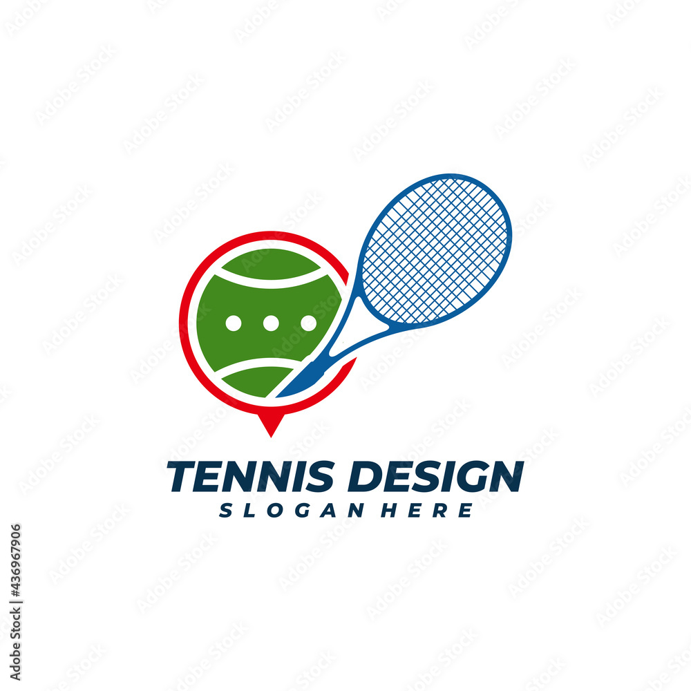 Tennis with Chat logo vector template, Creative Tennis logo design concepts