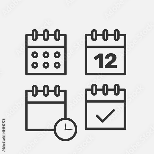 Calendar icon that specifies the date of appointment.  - Vector.