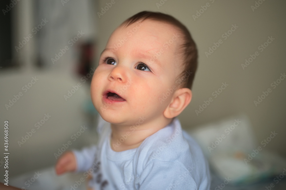 Closeup portrait of adorable little baby