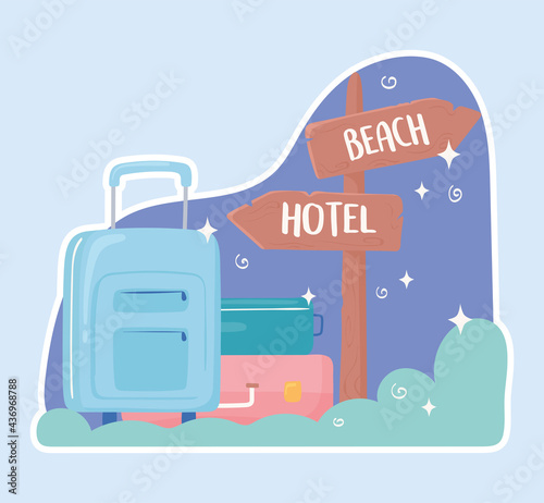 travel baggage signpost