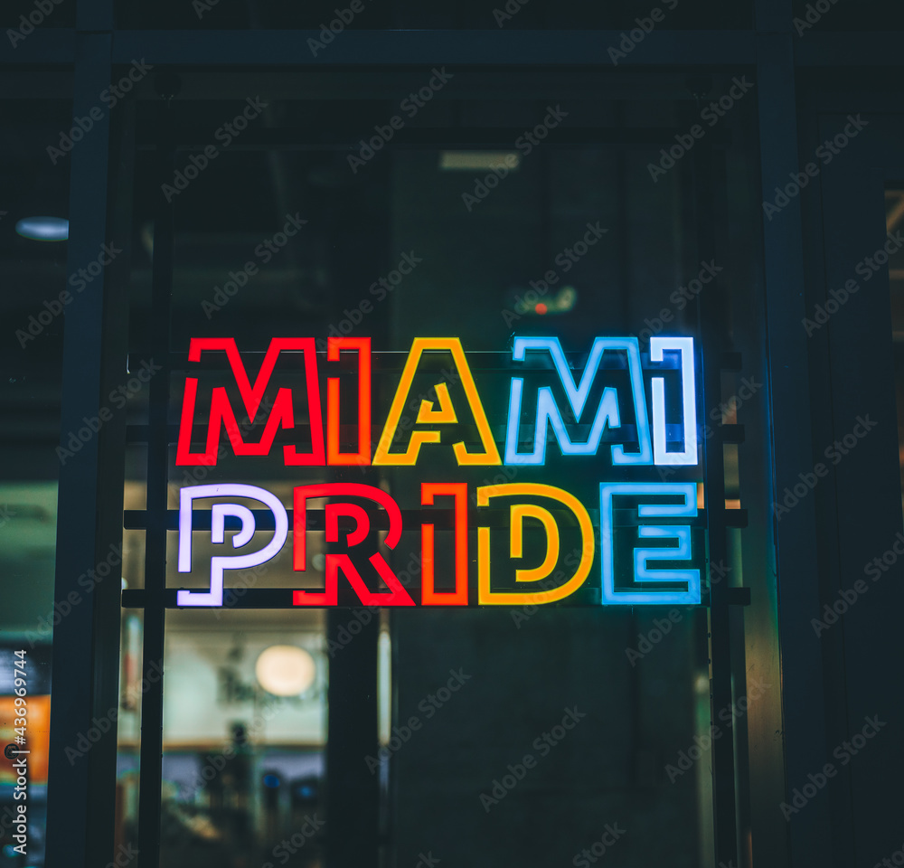  sign restaurant Brickell miami florida pride people 