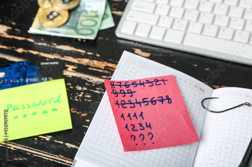 Notebook, hook and paper wi...