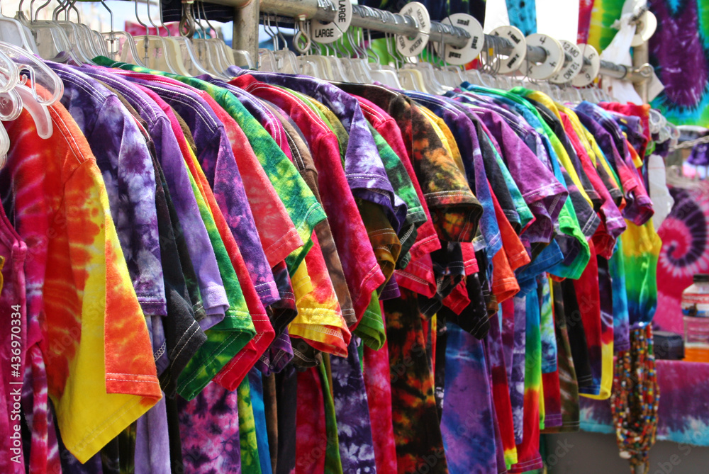 Tie Dyed Shirts for Sale at Music Festival