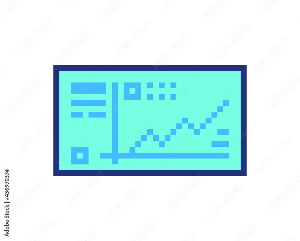 Diagram and graph pixel art icon. Growing graph. Business concept simple flat pictogram on isolated background. Vector illustration. Design for logo and app. Diagram and graph pixel art icon. Growing graph. Business concept simple flat pictogram on isolated background. Vector illustration. Design for logo and app.