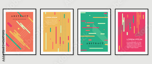 Memphis style cover vector. Minimal geometric background pattern for brochure, corporate business, catalog, magazine and flyer. Abstract arts wallpaper design for wall art, prints and home decoration.