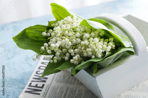 Basket with beautiful lily-...