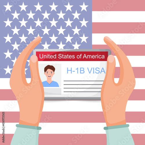H1b Visa USA background, temporary work visa for foreign skilled workers in specialty occupation.