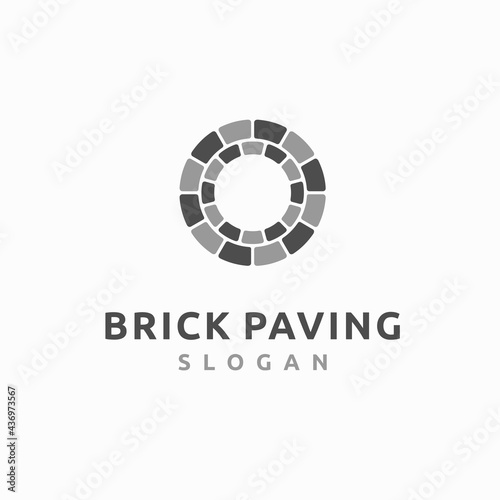 Brick Paving logo with circle concept
