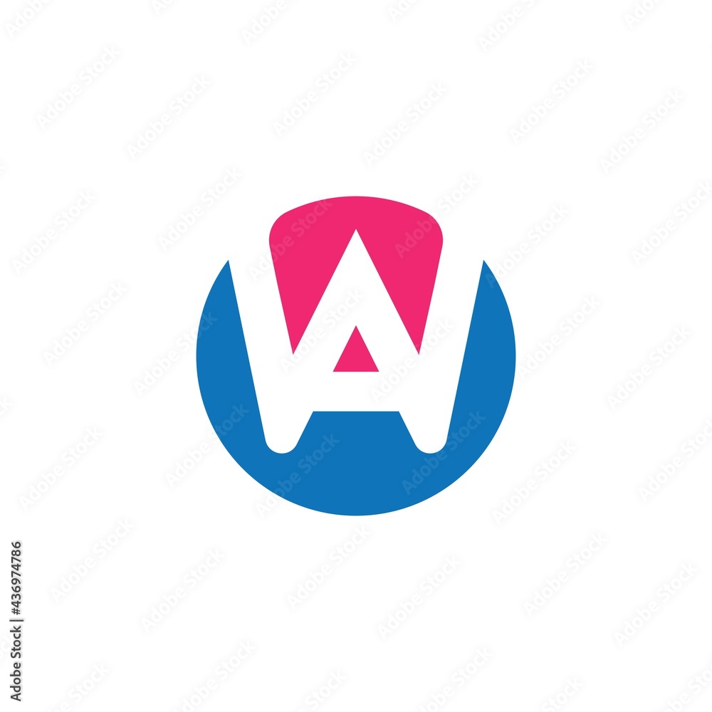 aw letter icon vector illustration design template aw letter icon vector illustration design template