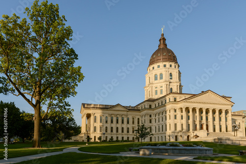Kansas State Capitol with blue sky