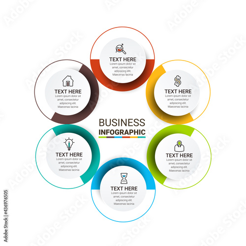 Vector infographic template. Business concept with numbers options. Can be used for process diagram, presentations, workflow layout, banner, flow chart, info graph.