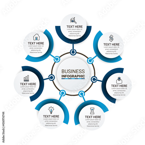 Vector idea infographic template for graphs, charts, diagrams. Business concept with numbers options, parts, steps, processes. Vector business template for presentation.