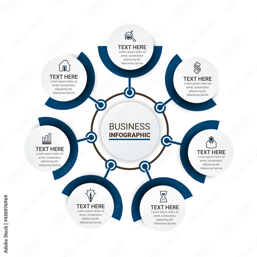 Fototapeta premium Vector idea infographic template for graphs, charts, diagrams. Business concept with numbers options, parts, steps, processes. Vector business template for presentation.