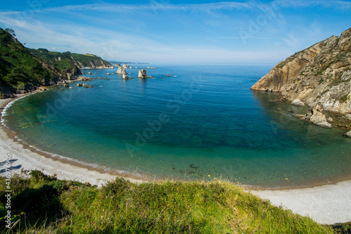 Silencio beach in Asturias, Cudillero, Cantabrian Sea, a unique and very beautiful beach. © OMP.stock
