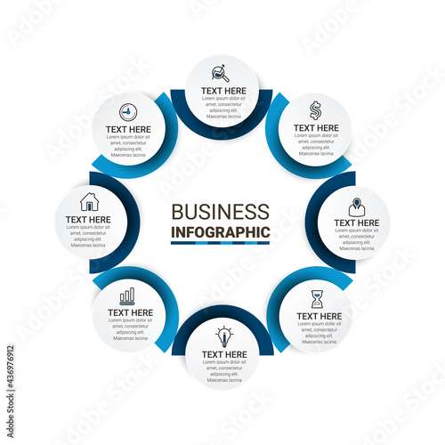 Vector idea infographic template for graphs, charts, diagrams. Business concept with numbers options, parts, steps, processes. Vector business template for presentation.