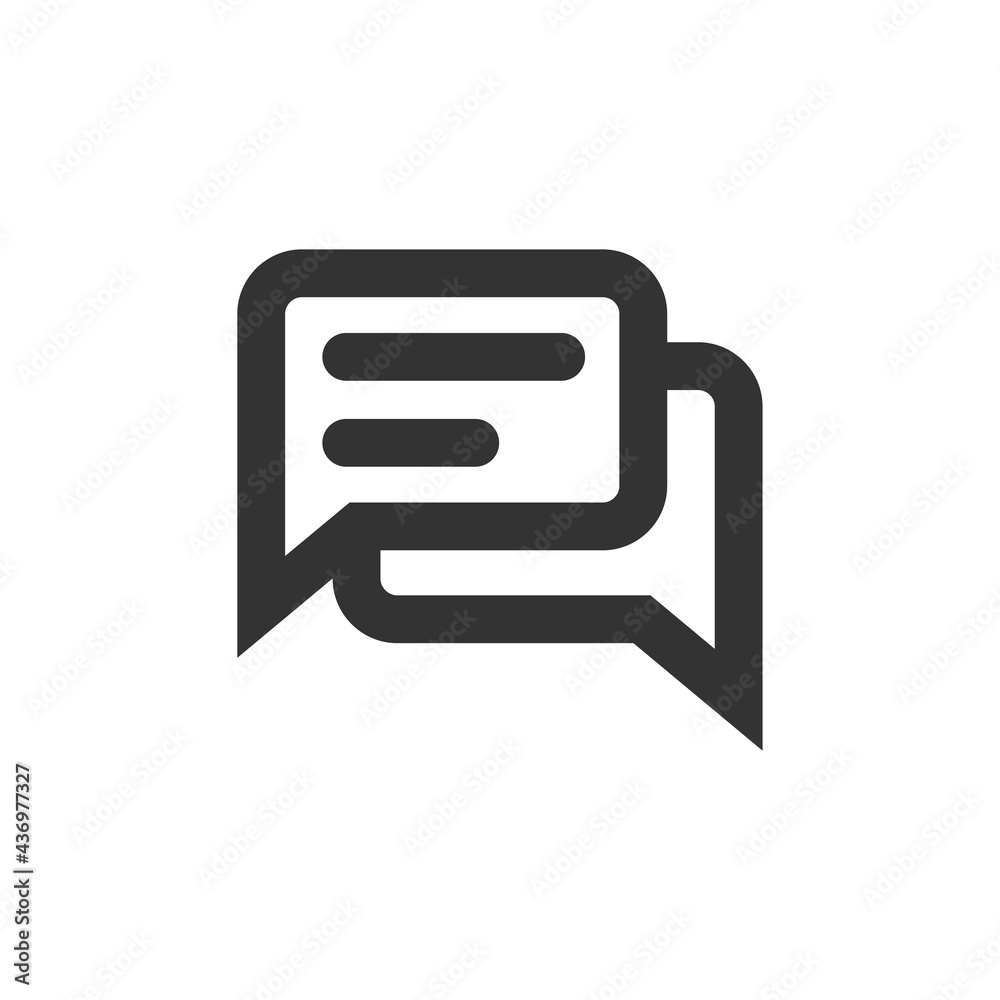 Speech bubble and dialog balloon line style vector icon. Isolated chat sign on white background Speech bubble and dialog balloon line style vector icon. Isolated chat sign on white background