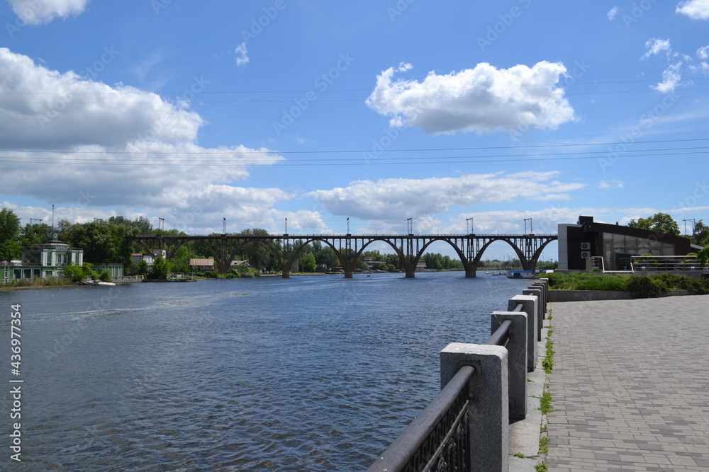 Bridge to the river Dnipro