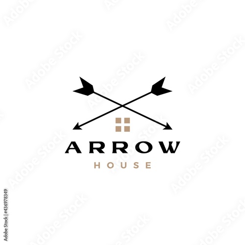 arrow bow cross house home mortgage logo vector icon illustration photo