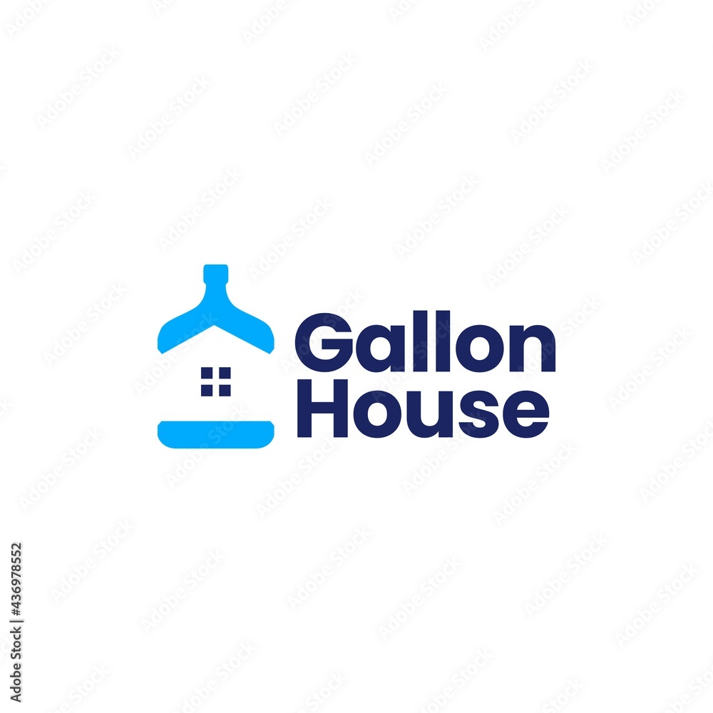 drink water gallon house refill logo vector icon illustration