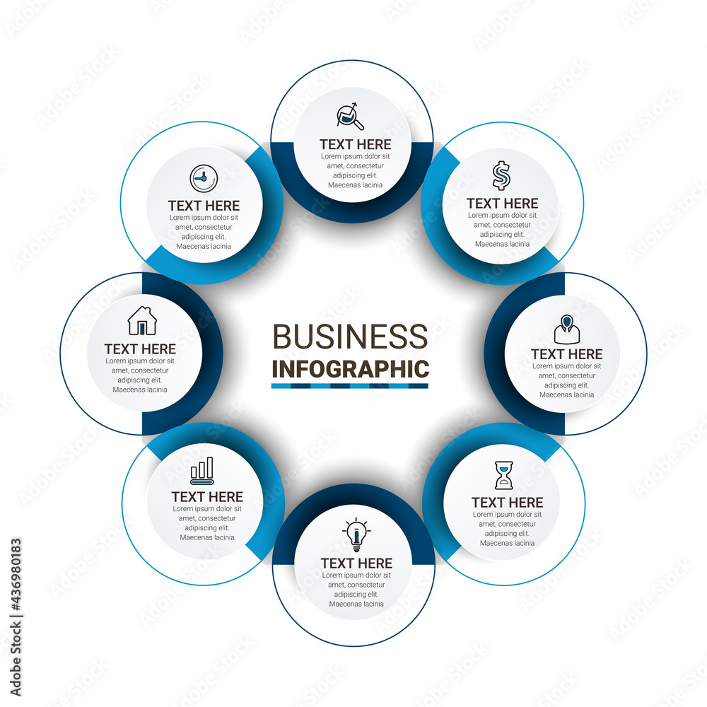Infographics design vector and marketing icons can be used for workflow layout, diagram, annual report, web design. Business data visualization.
Infographics design vector and marketing icons can be used for workflow layout, diagram, annual report, web design. Business data visualization.