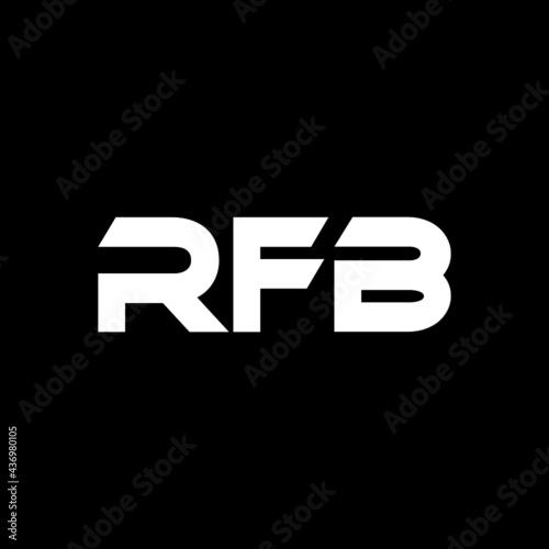 RFB letter logo design with black background in illustrator, vector logo modern alphabet font overlap style. calligraphy designs for logo, Poster, Invitation, etc. photo