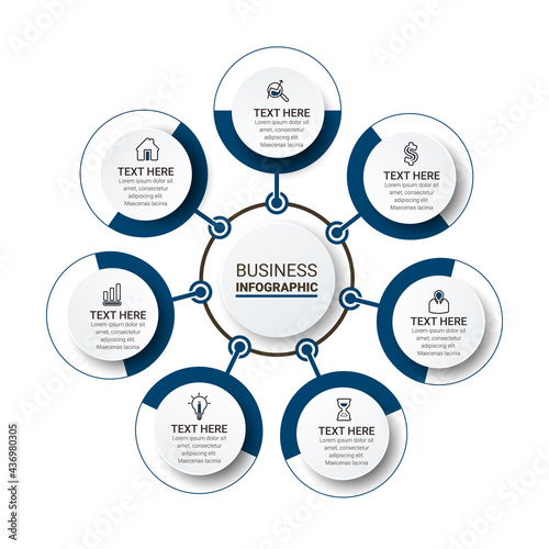 Infographics design vector and marketing icons can be used for workflow layout, diagram, annual report, web design. Business data visualization.
