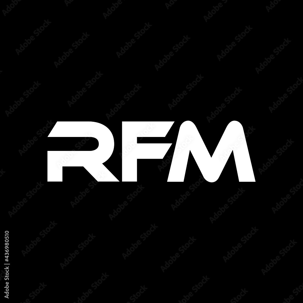 RFM letter logo design with black background in illustrator, vector logo modern alphabet font overlap style. calligraphy designs for logo, Poster, Invitation, etc. RFM letter logo design with black background in illustrator, vector logo modern alphabet font overlap style. calligraphy designs for logo, Poster, Invitation, etc.