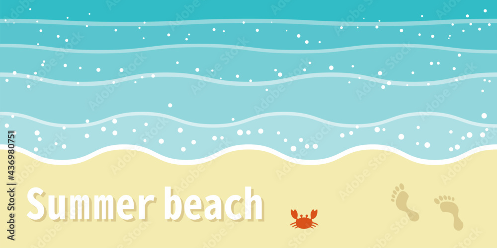 砂浜ビーチ海浜辺の波背景イラストデザイン素材 Stock Vector Adobe Stock