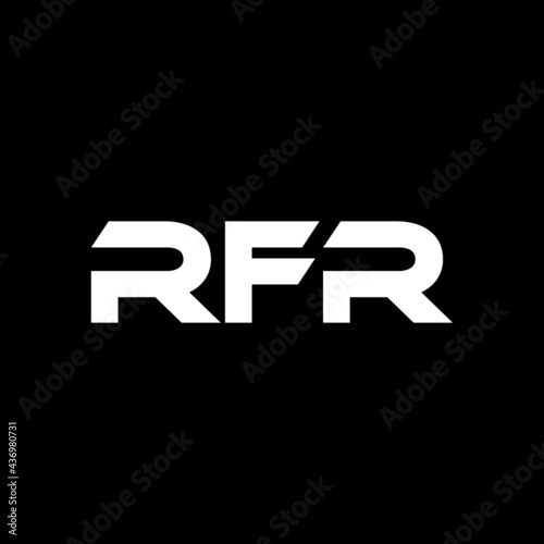 RFR letter logo design with black background in illustrator, vector logo modern alphabet font overlap style. calligraphy designs for logo, Poster, Invitation, etc. photo