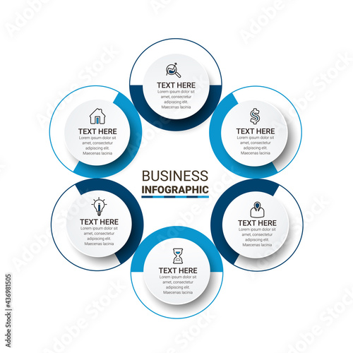 Infographics design vector and marketing icons can be used for workflow layout, diagram, annual report, web design. Business data visualization.
