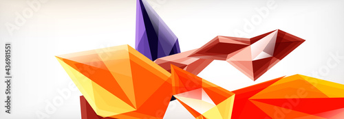 Vector 3d triangles and pyramids abstract background for business or technology presentations, internet posters or web brochure covers
