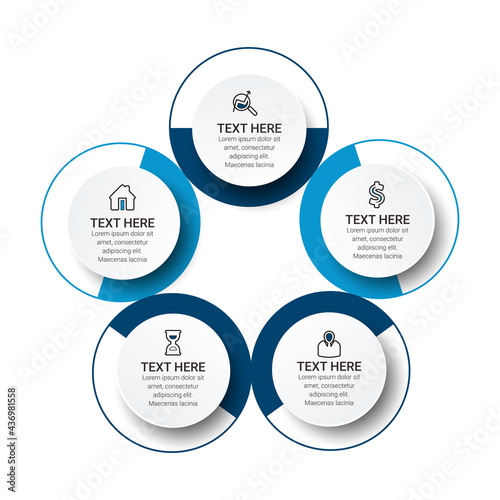 Infographics design vector and marketing icons can be used for workflow layout, diagram, annual report, web design. Business data visualization.
