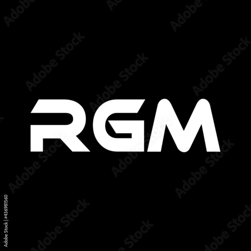 RGM letter logo design with black background in illustrator, vector logo modern alphabet font overlap style. calligraphy designs for logo, Poster, Invitation, etc. 