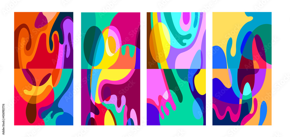 Fototapeta premium Vector colorful abstract psychedelic liquid and fluid background pattern