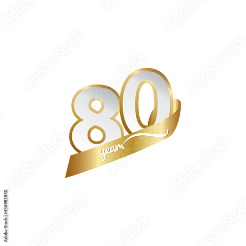 80 Years Anniversary Celebration Vector Template Design Illustration
