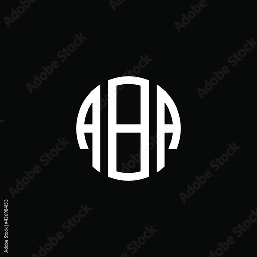 ABA letter logo design. ABA letter in circle shape. ABA Creative three letter logo. Logo with three letters ABA. circle logo. 