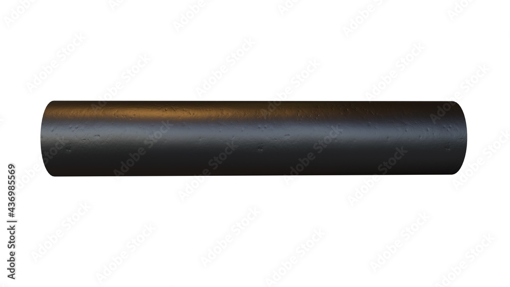 Round tube rolled metal - isolated creative industrial 3D rendering Round tube rolled metal - isolated creative industrial 3D rendering