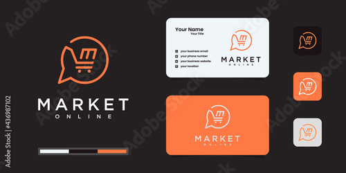 Creative market logo or online shop designs template