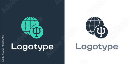 Logotype Psychology icon isolated on white background. Psi symbol. Mental health concept, psychoanalysis analysis and psychotherapy. Logo design template element. Vector