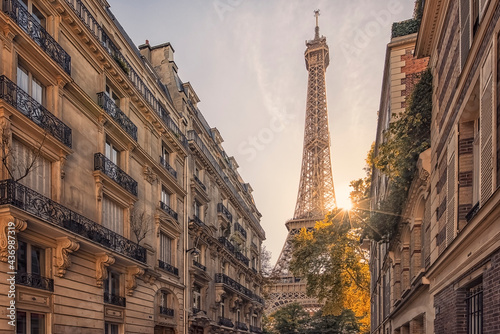 Eiffel tower in Paris city