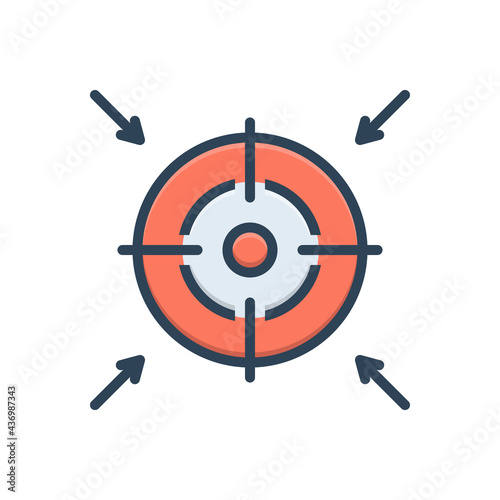 Color illustration icon for goal
