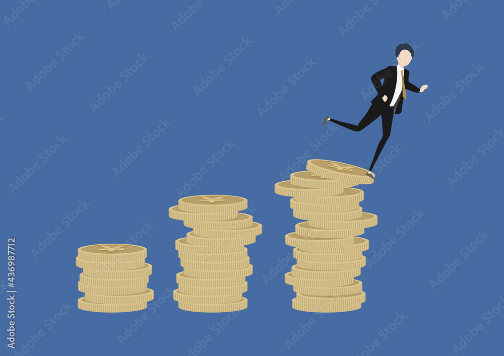 債務超過に転落したビジネスマンのイラスト素材 Stock Vector Adobe Stock