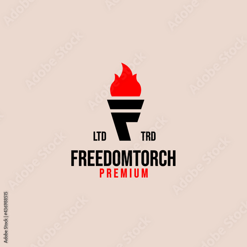 premium freedom torch vector logo design