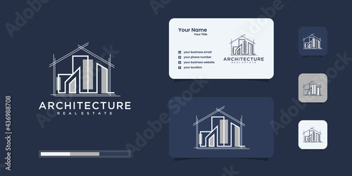 Construction , real estate , building architecture business card , logo design inspiration.